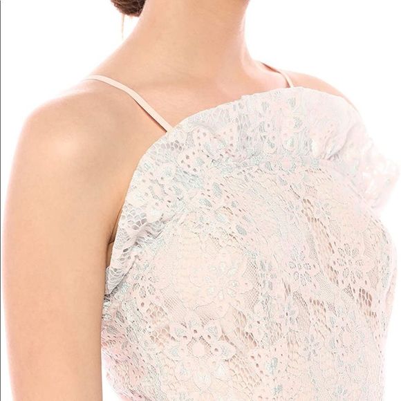 Bcbgeneration Lace Ruffled Mini Dress Pink 0 - Picture 3 of 8